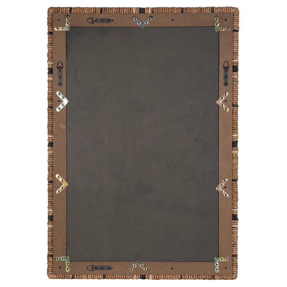 Tatum Rectangular Wall Mirror - Brown, Jute