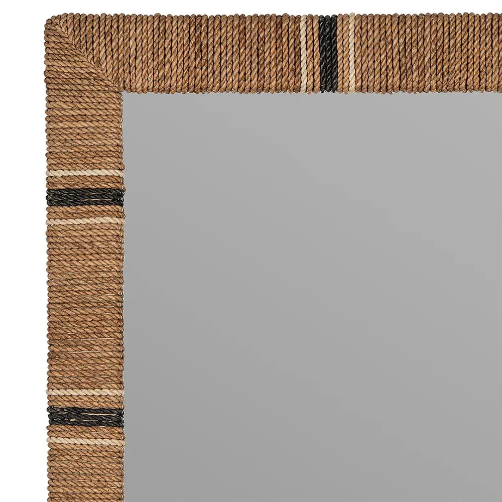 Tatum Rectangular Wall Mirror - Brown, Jute