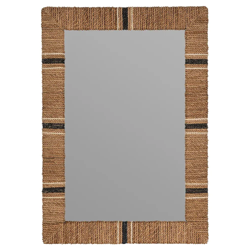 Tatum Rectangular Wall Mirror - Brown, Jute image