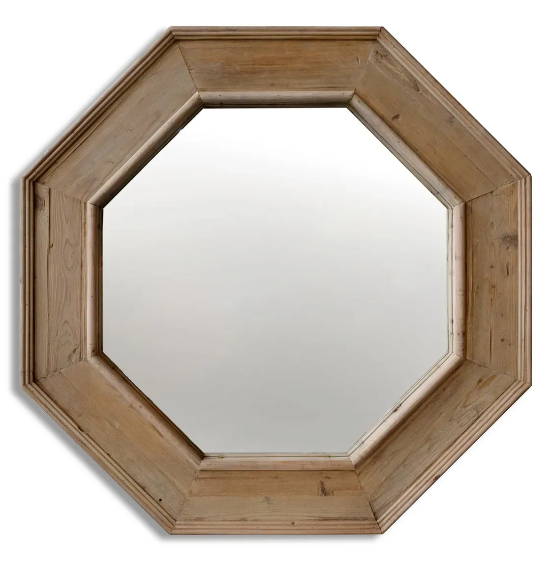 Tavern Octagonal Wall Mirror - Brown, Reclaimed Pine image
