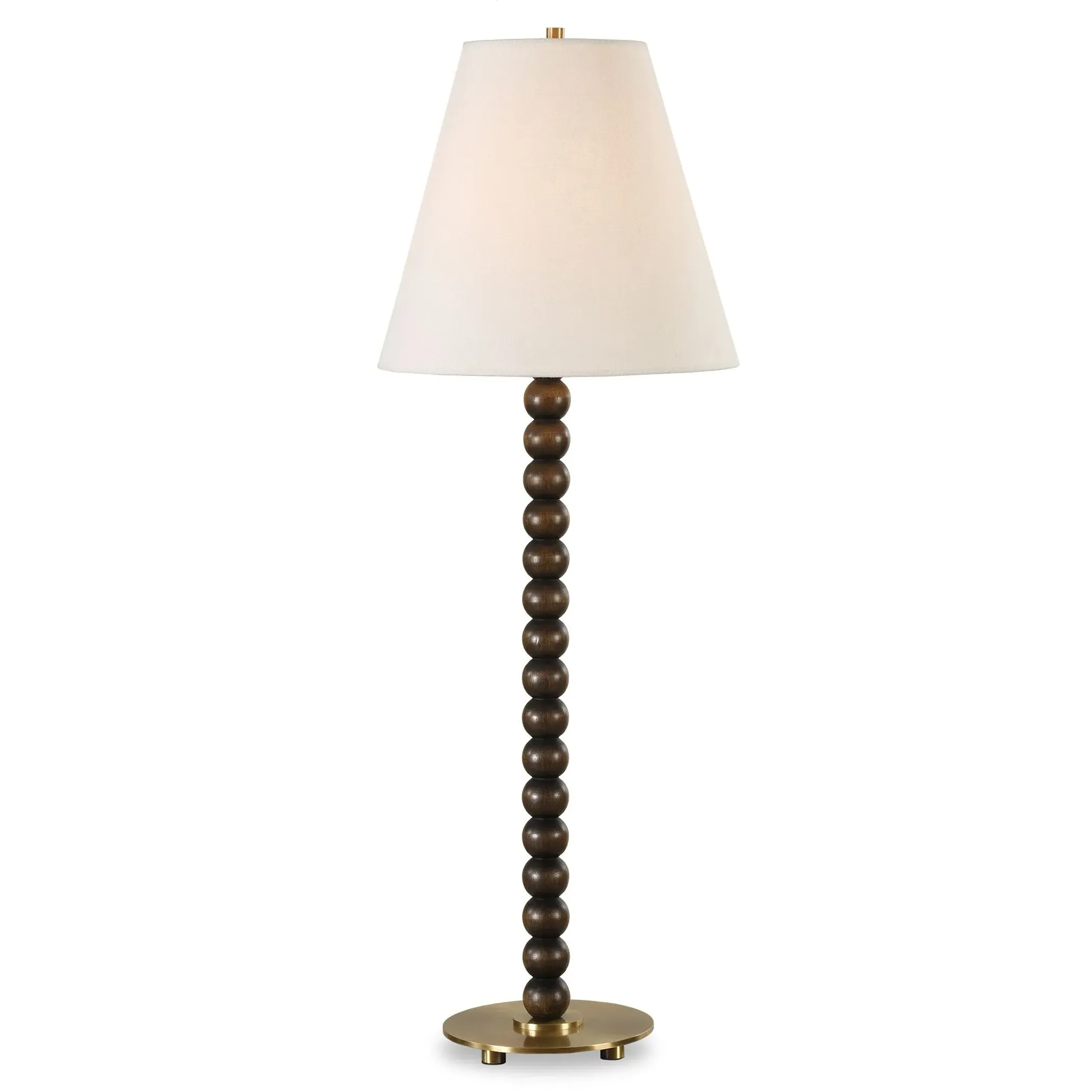Tavi Sphere Buffet Table Lamp - Dark Walnut, Wood