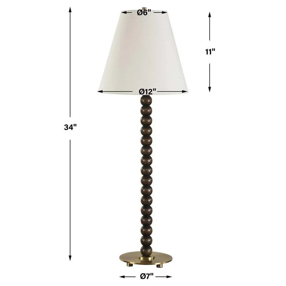 Tavi Sphere Buffet Table Lamp - Dark Walnut, Wood