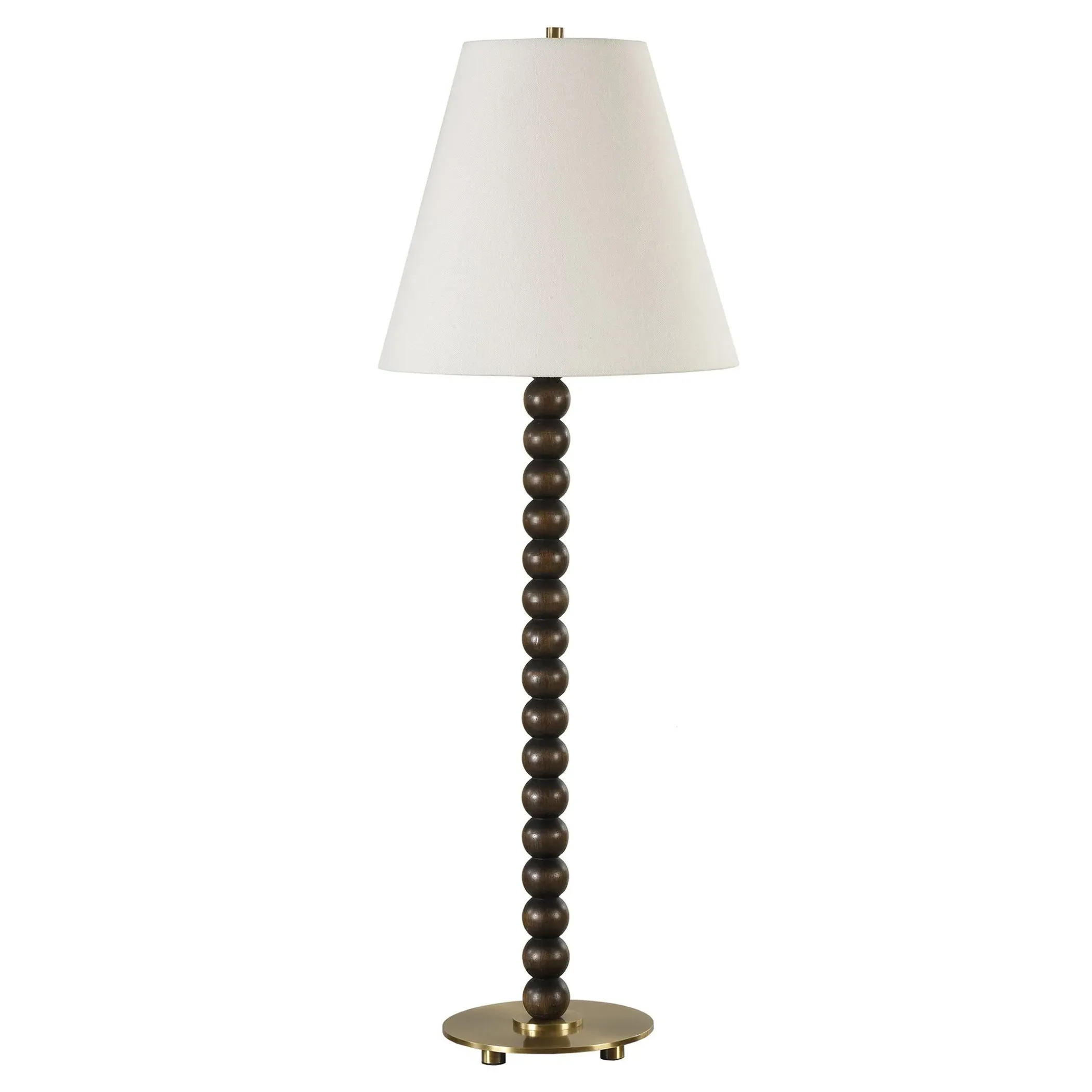 Tavi Sphere Buffet Table Lamp - Dark Walnut, Wood image