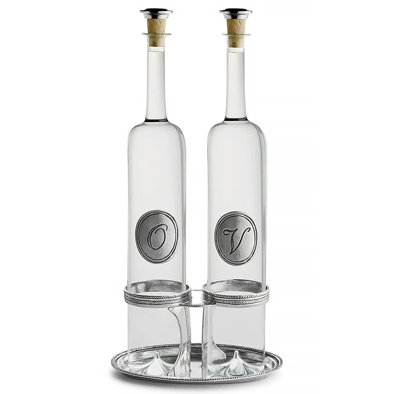 Tavola Oil & Vinegar Set with Caddy - Clear, Glass