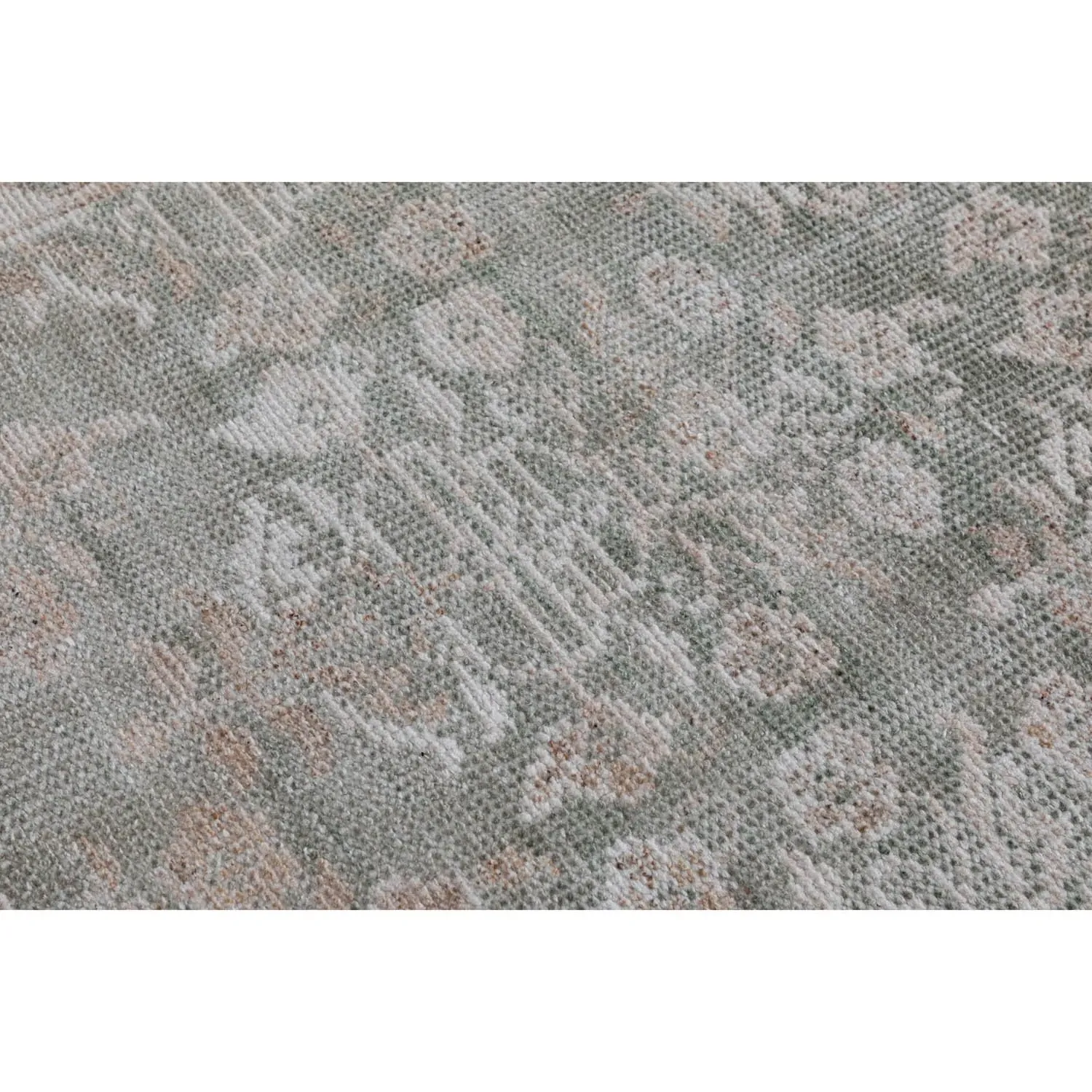 Taya Floral Patterned Hand Knotted Rug - Green, PET