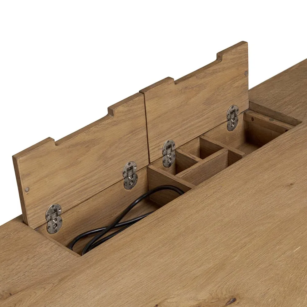 Taylin Executive Desk - Brown, Oak Wood