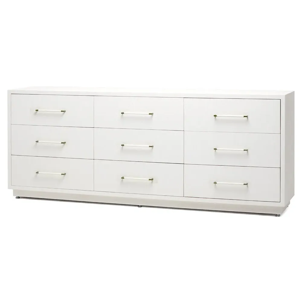 Taylor 9 Drawer Dresser - White, Linen