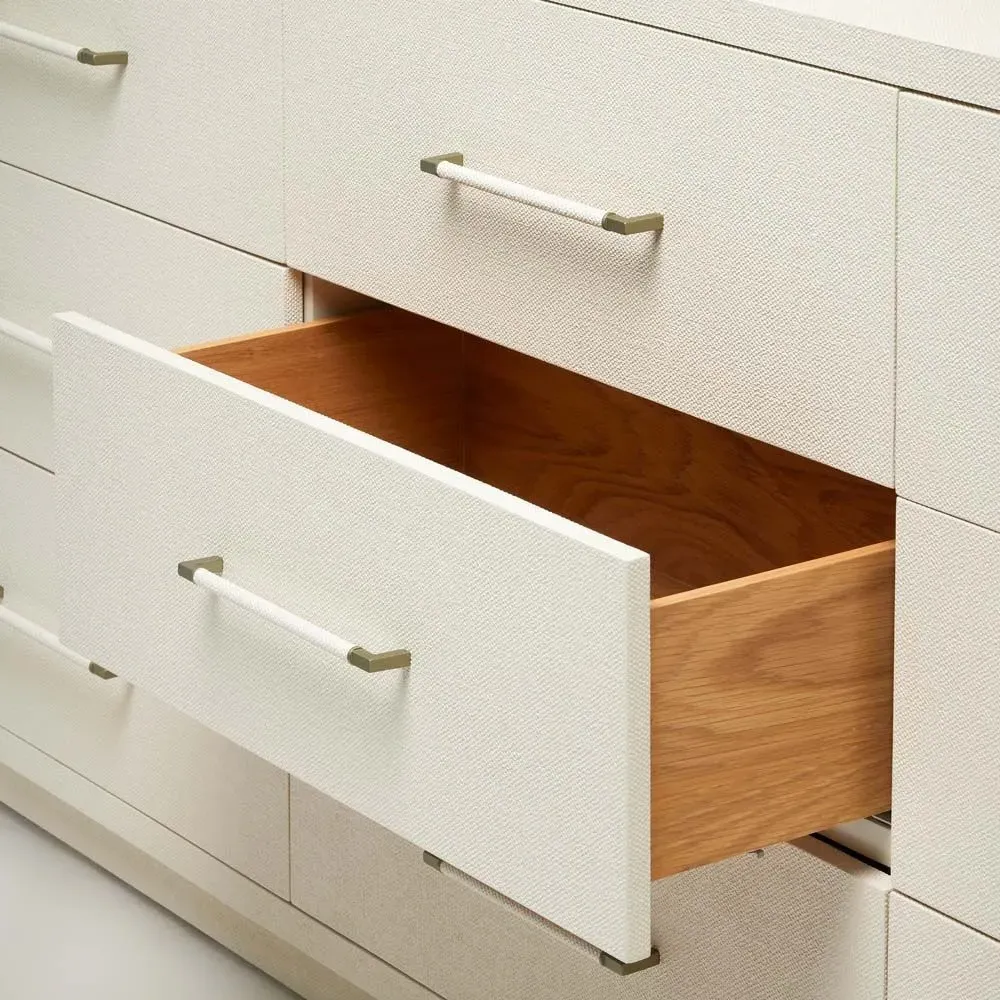 Taylor 9 Drawer Dresser - White, Linen