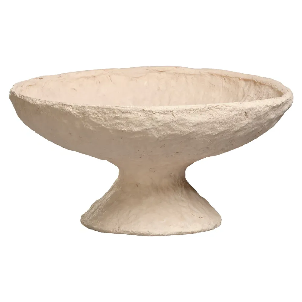 Taylor Decorative Footed Bowl - Beige, Cotton Mache image