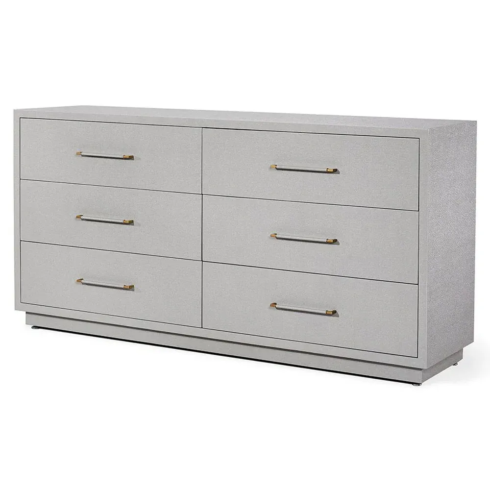 Taylor Double Dresser - Light Grey, Faux Linen