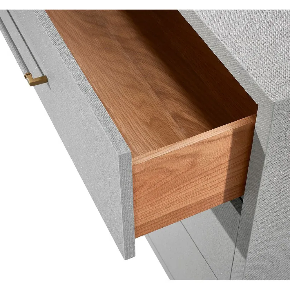 Taylor Double Dresser - Light Grey, Faux Linen