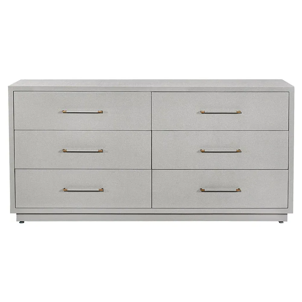 Taylor Double Dresser - Light Grey, Faux Linen image