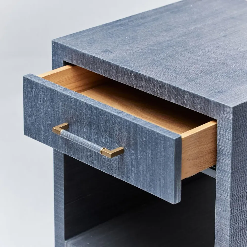 Taylor Small Nightstand - Navy Blue, Sisal