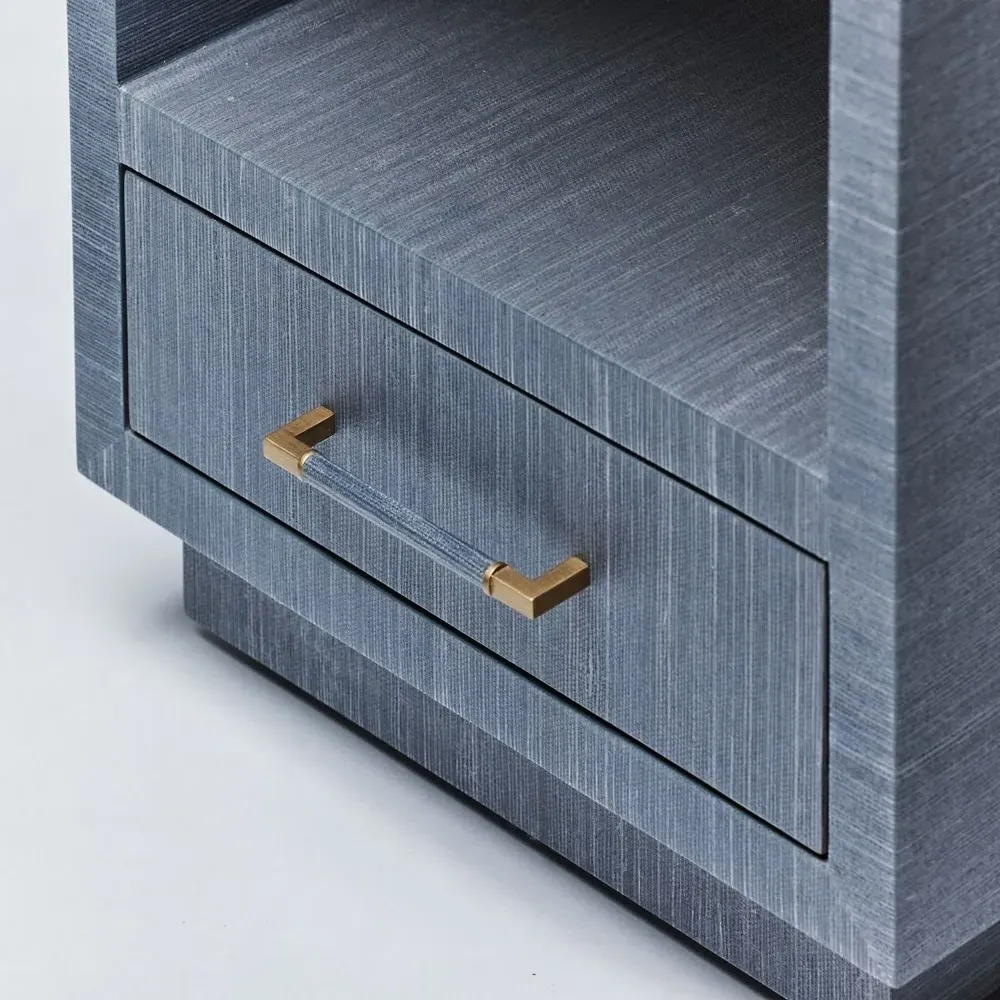 Taylor Small Nightstand - Navy Blue, Sisal