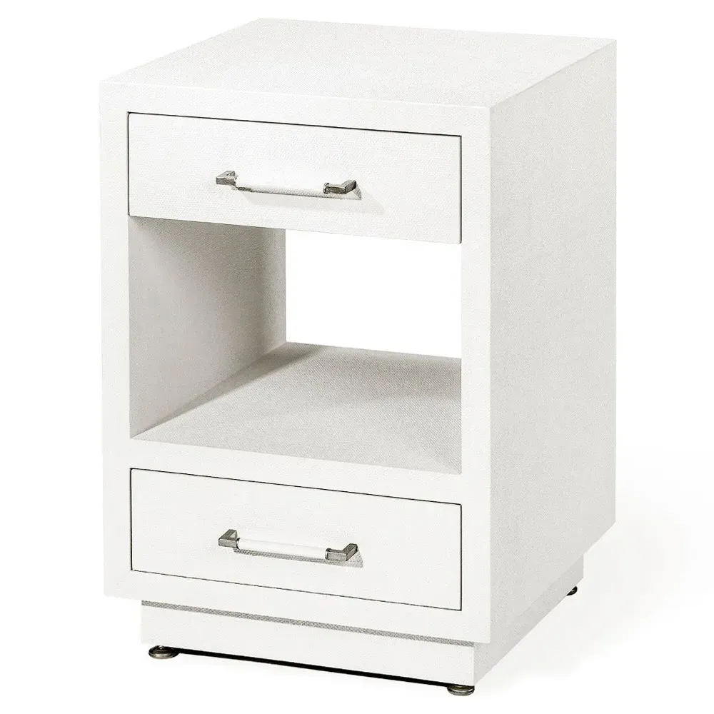 Taylor Small Nightstand - White, Linen