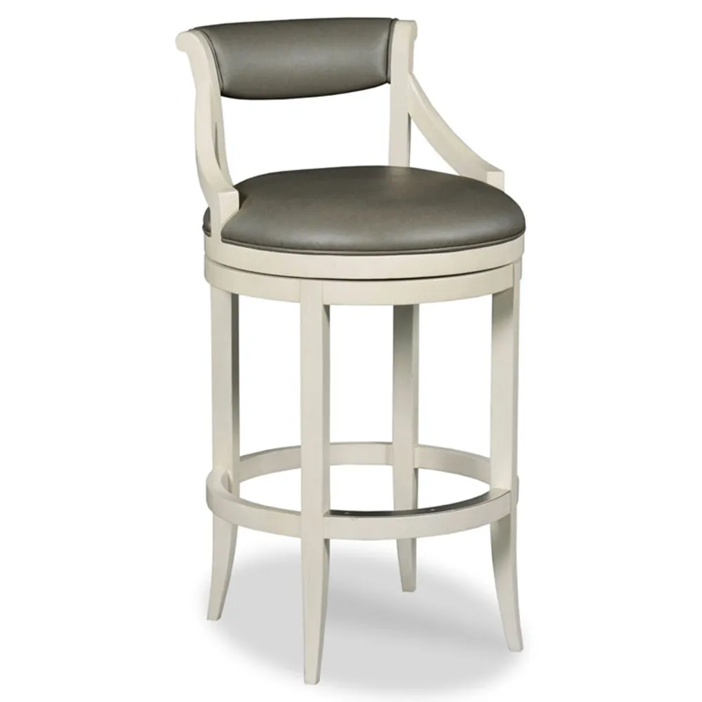 Taylor Swivel Bar Stool - Grey, Faux Leather