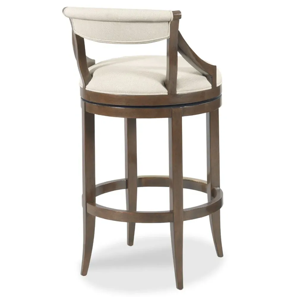 Taylor Swivel Counter Stool - Cream, Lisse Brown Wood