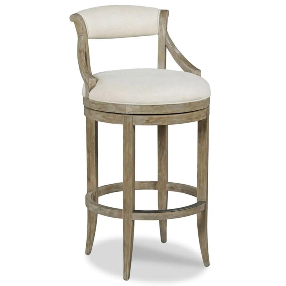 Taylor Swivel Counter Stool - White, Linen