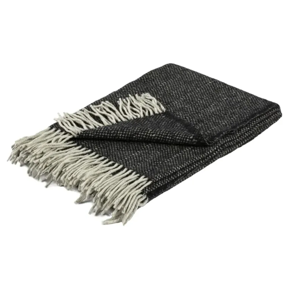 Taylor Throw Blanket - Black, Wool