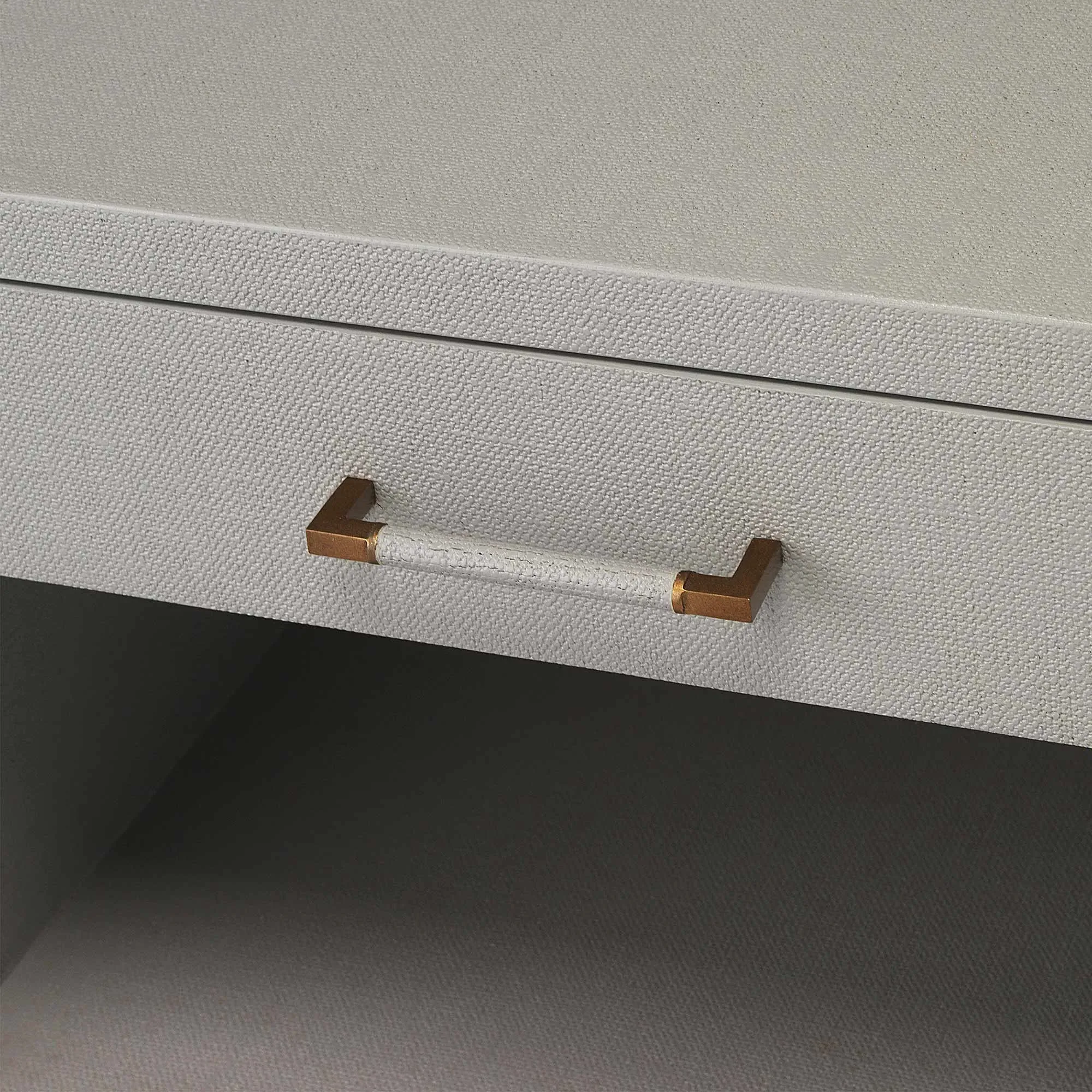 Taylor Wide Nightstand - Light Grey, Faux Linen