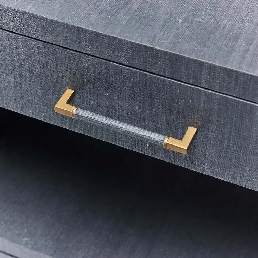 Taylor Wide Nightstand - Navy Blue, Sisal