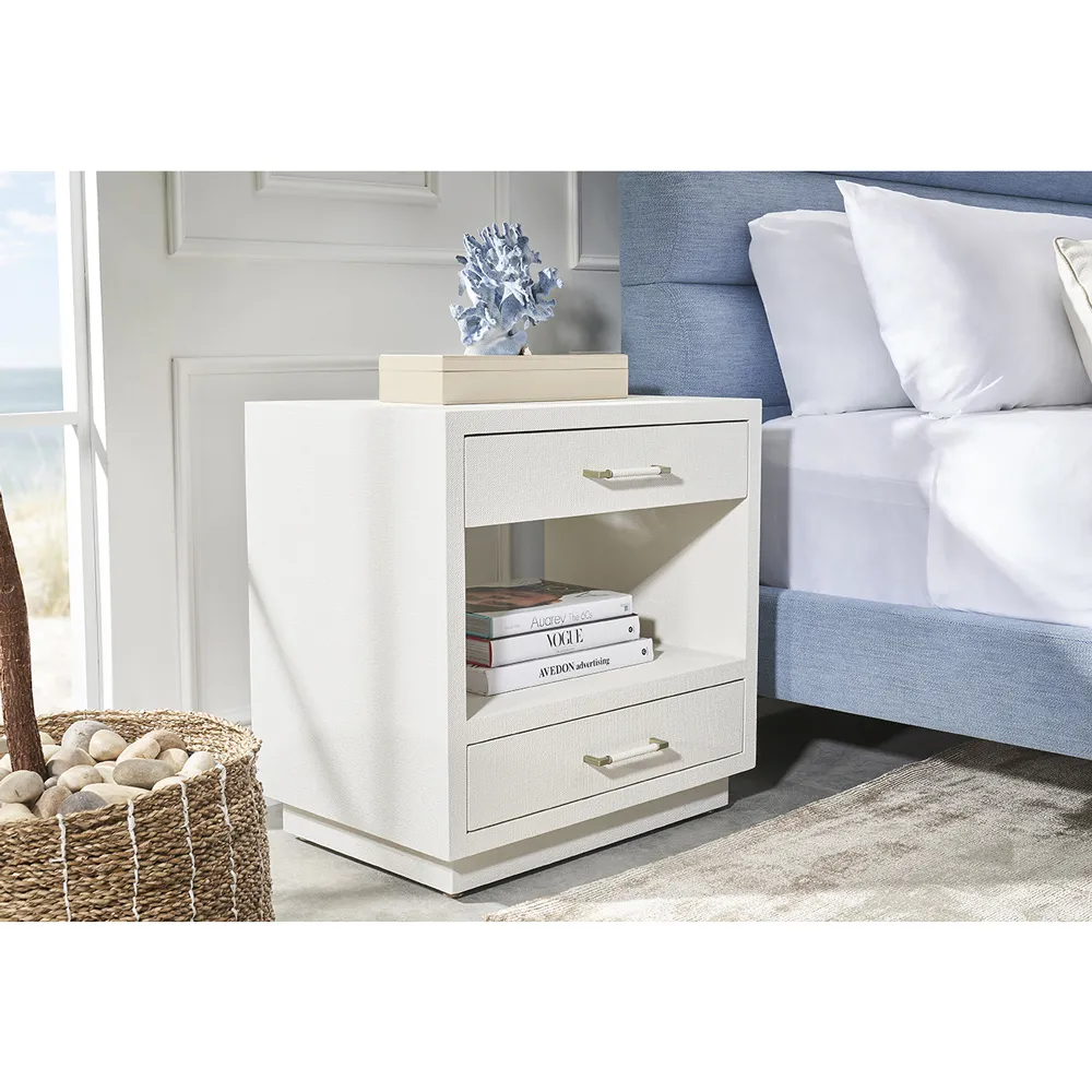 Taylor Wide Nightstand - White, Wood