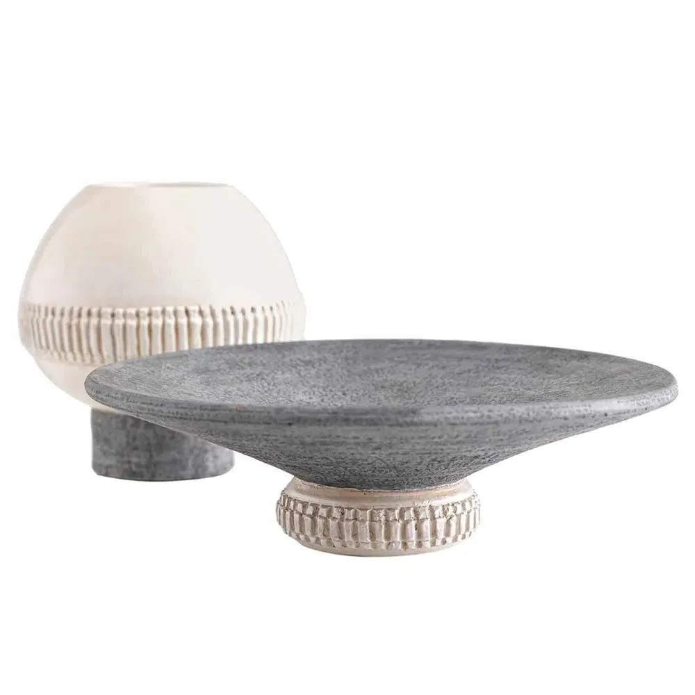 Taza Industrial Loft Decorative Bowl Set - Graphite, Terracotta