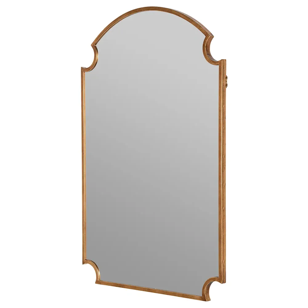 Teagan Arched Wall Mirror - Gold Leaf, Metal