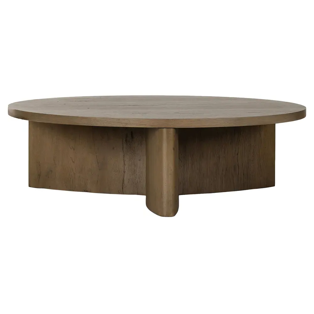 Teddie Round Coffee Table - Grey, Oak