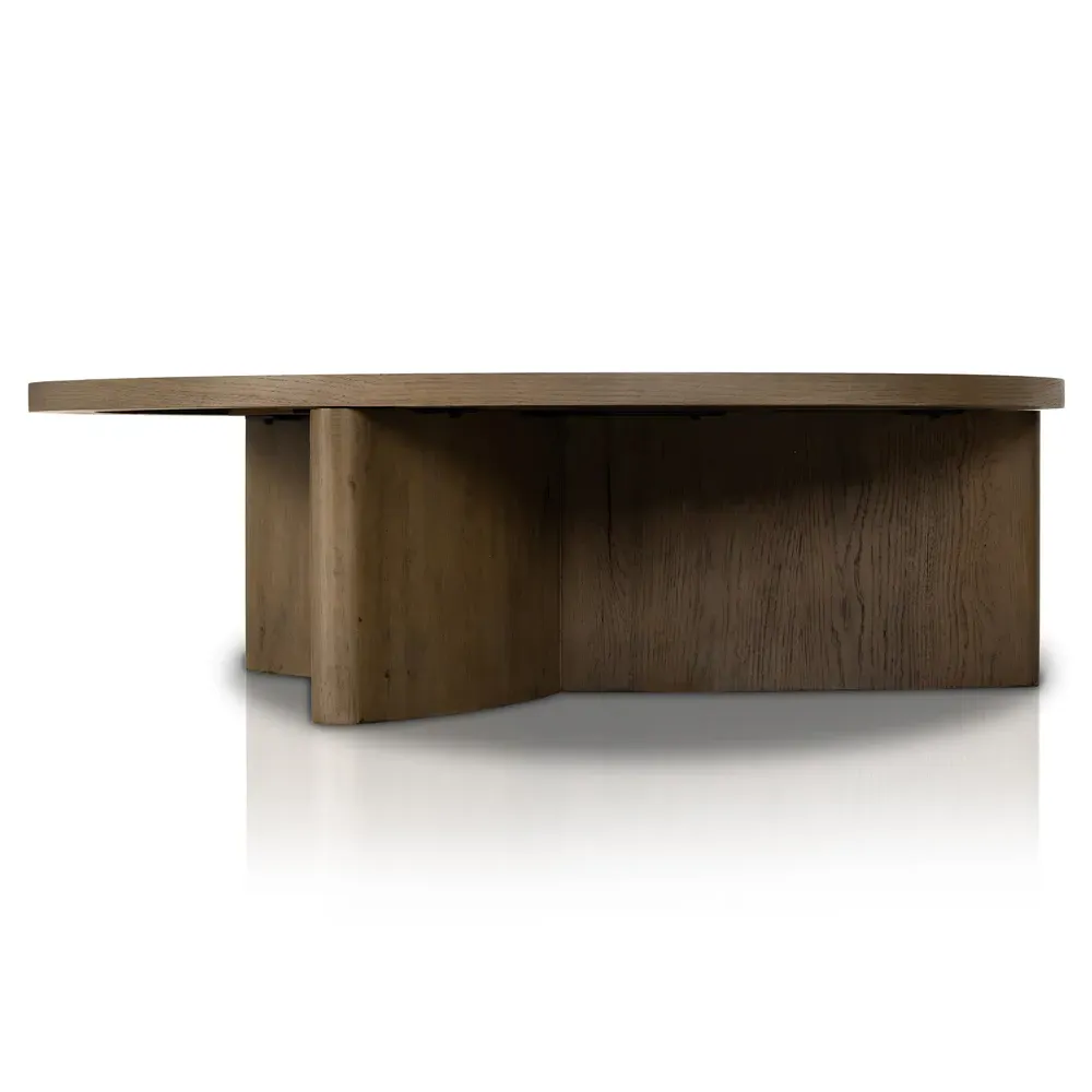 Teddie Round Coffee Table - Grey, Oak