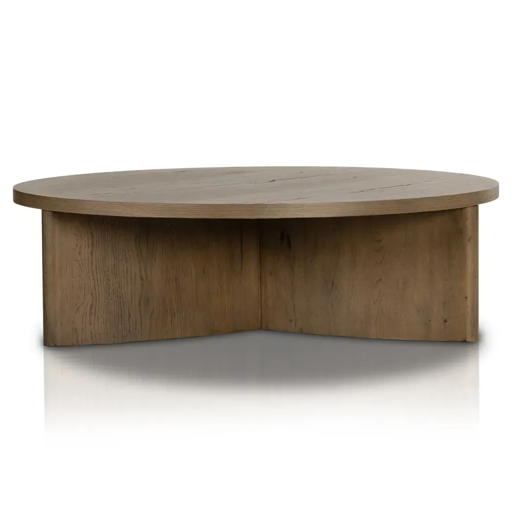 Teddie Round Coffee Table - Grey, Oak