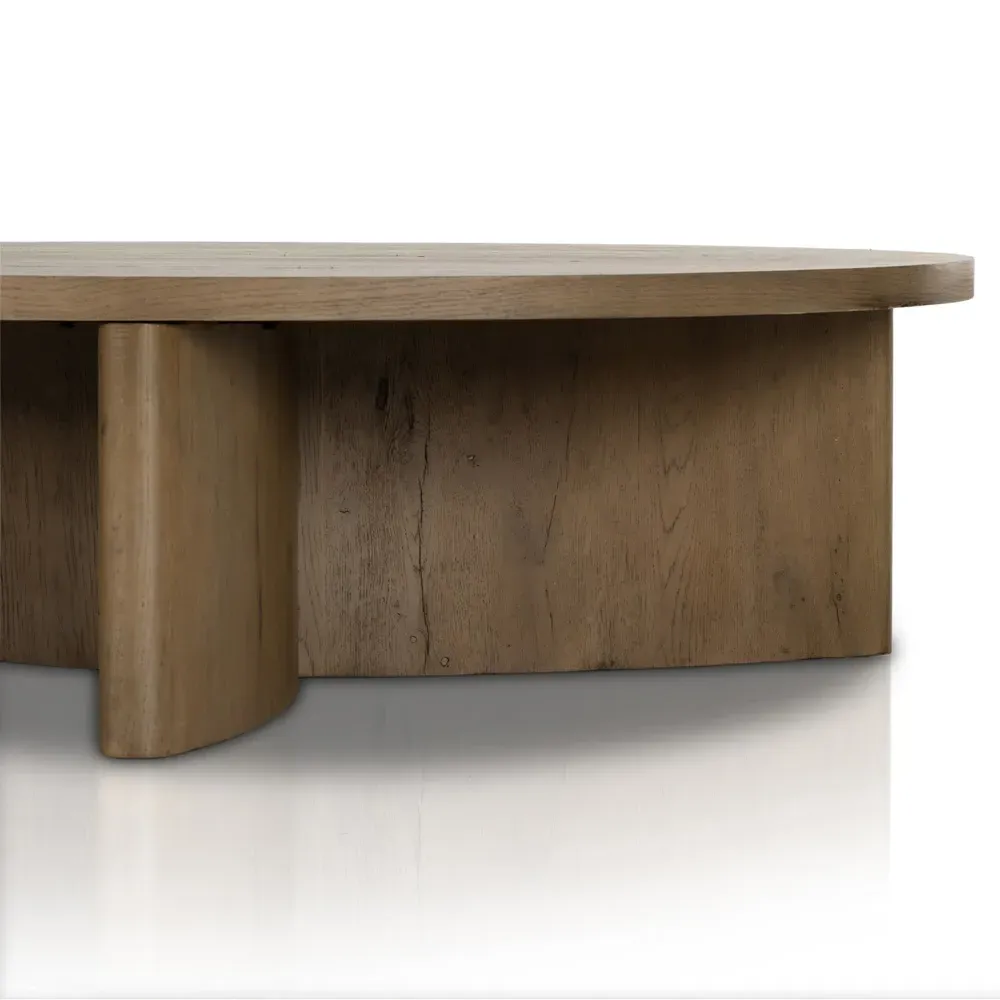 Teddie Round Coffee Table - Grey, Oak