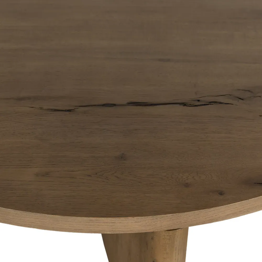 Teddie Round Coffee Table - Grey, Oak