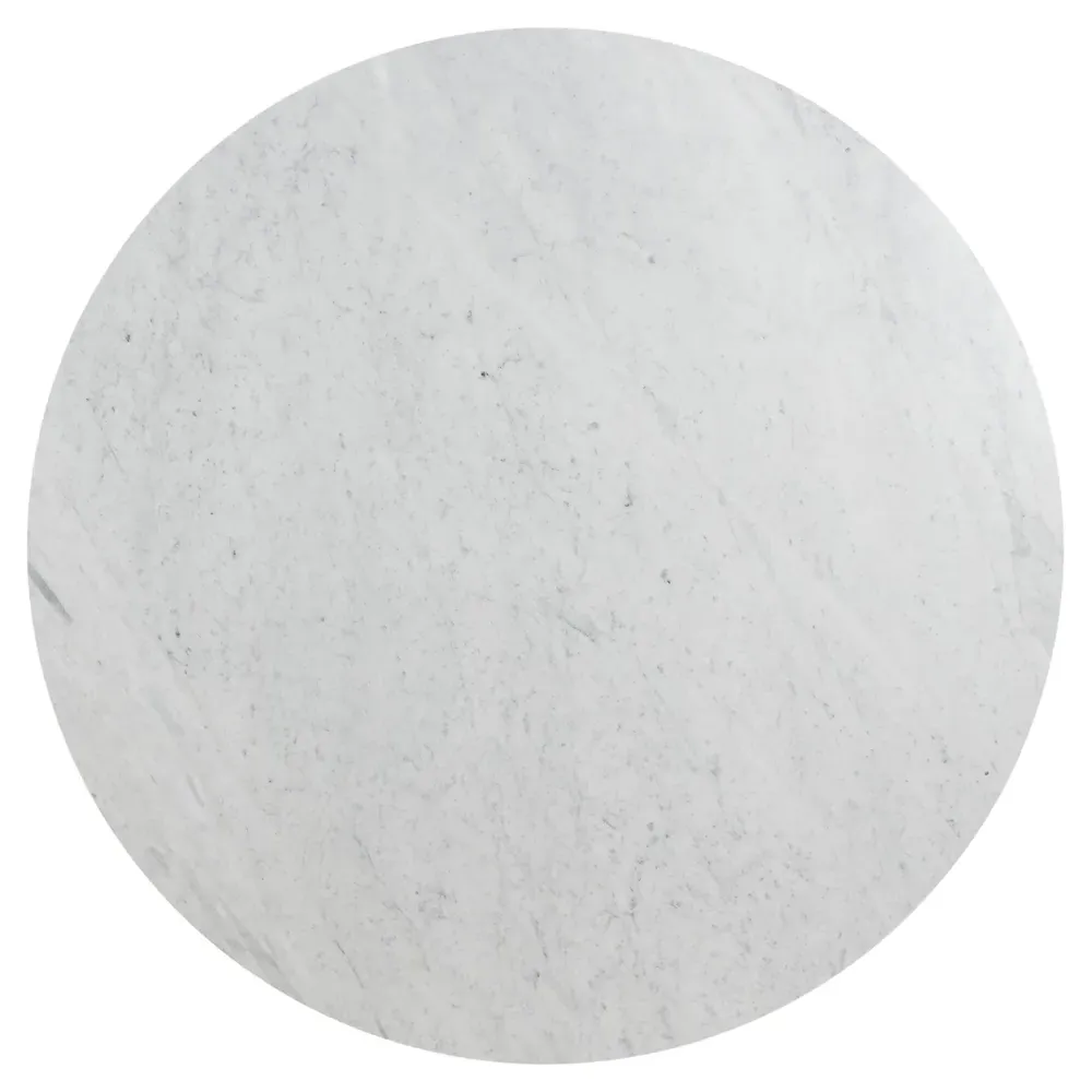 Teddie Round Coffee Table - White Marble, Oak