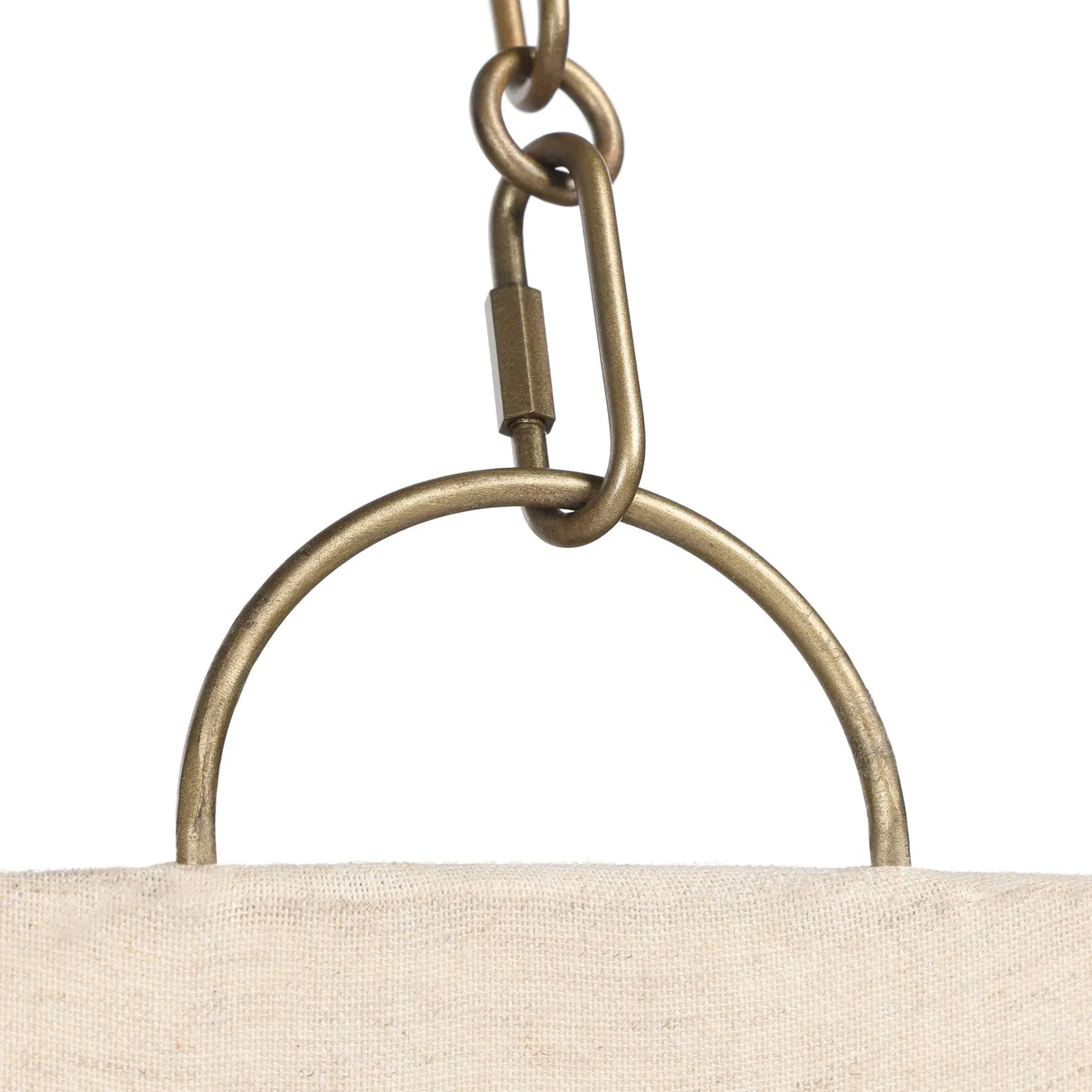 Tegan Iron Pendant Light - Tan, Linen
