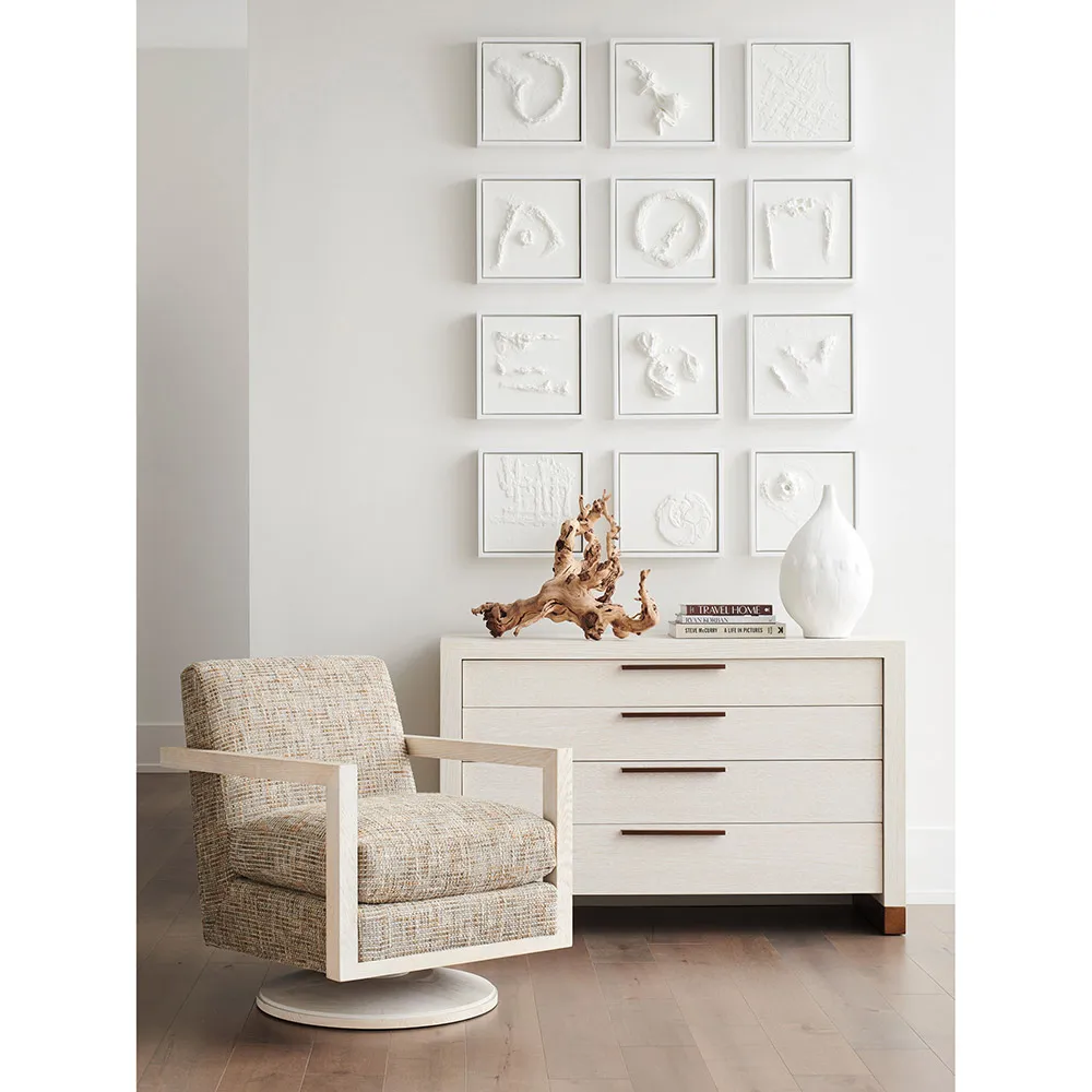 Tehama Single Dresser - Winter White, Oak