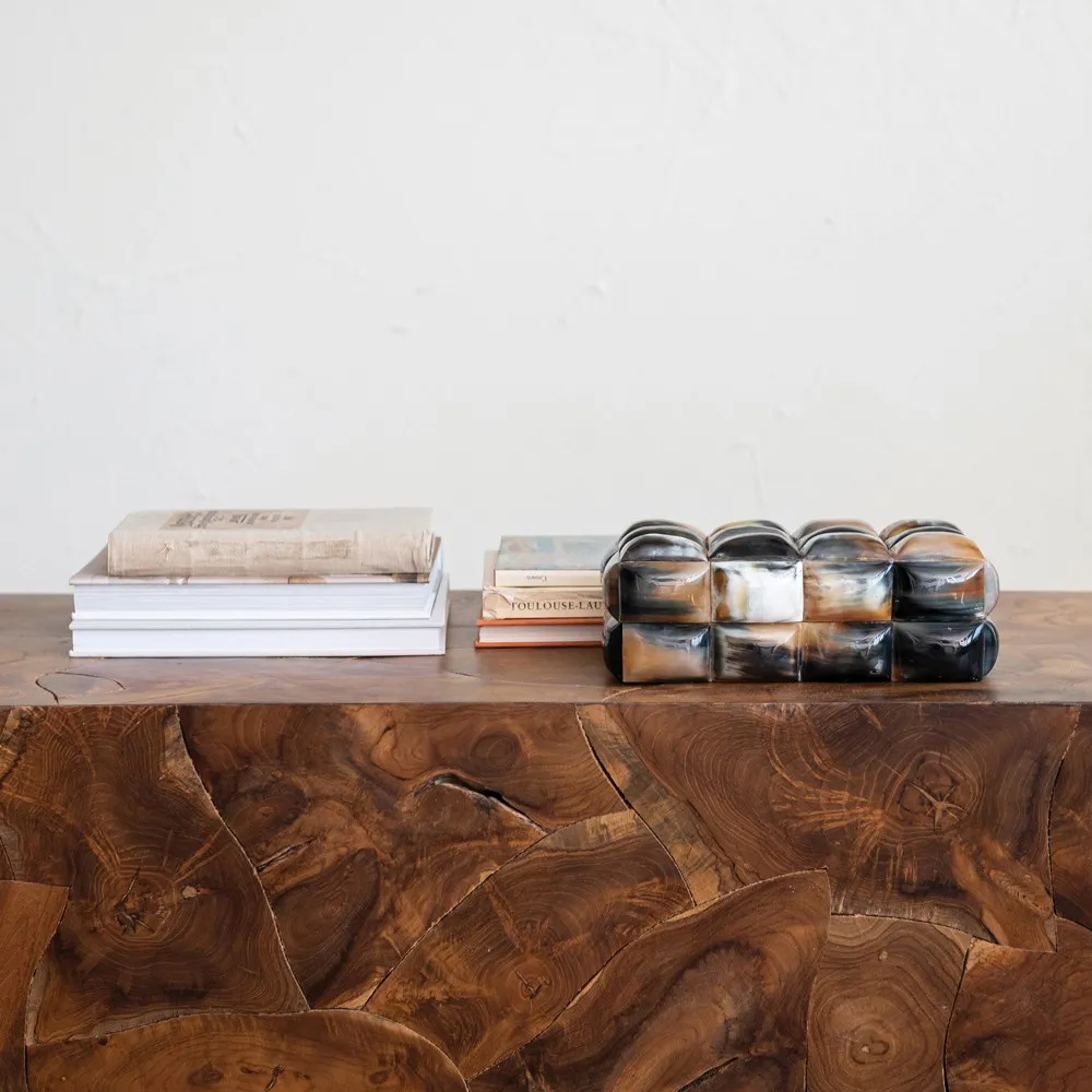 Tellulah Decorative Box - Black, Buffalo Horn