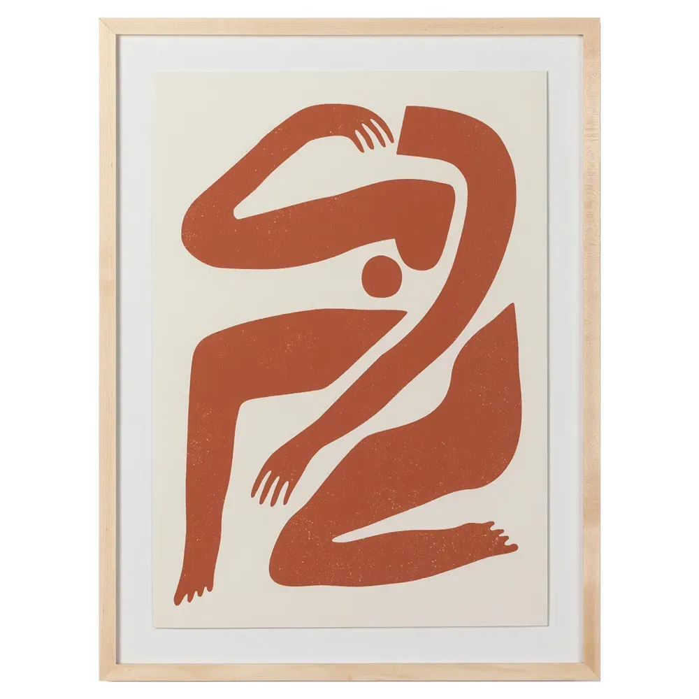 Teracotta Body Abstract Painting - Brown image