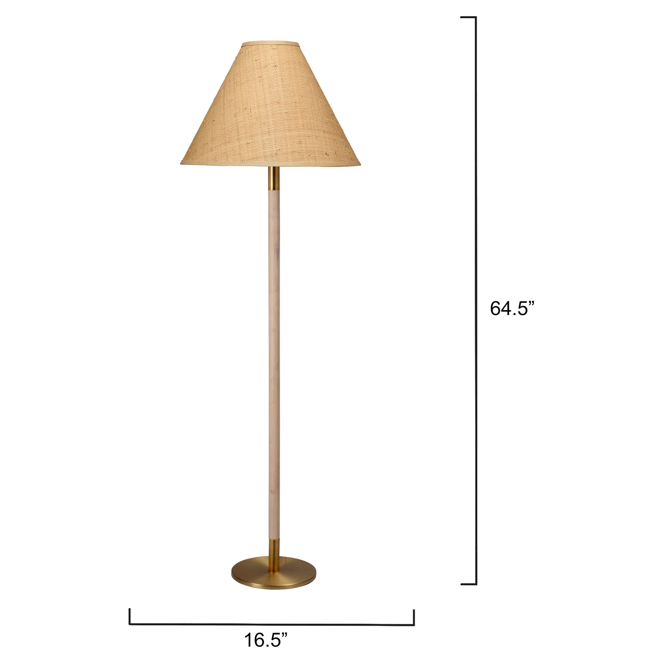 Teresa Woven Raffia Shade Floor Lamp - Natural Wood