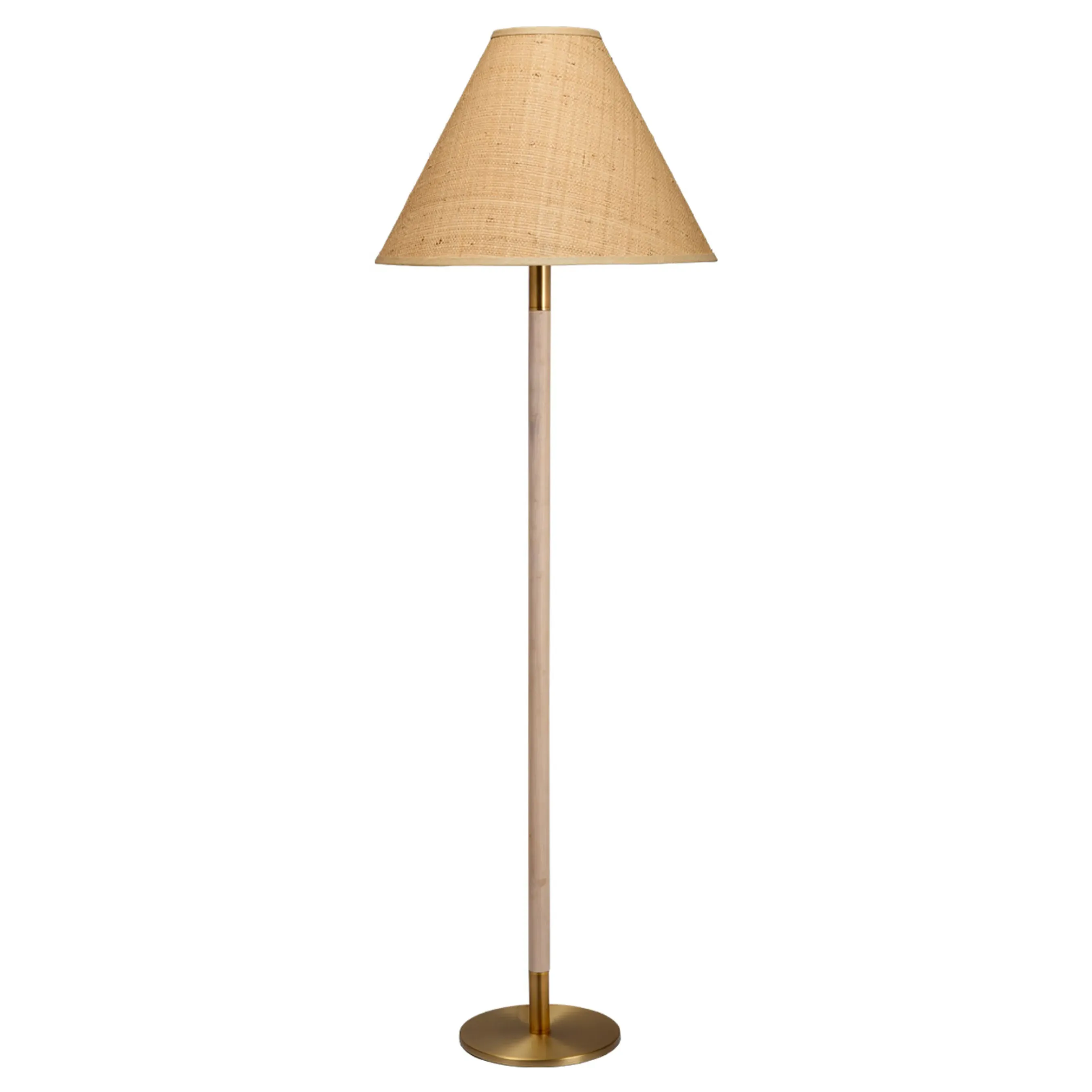 Teresa Woven Raffia Shade Floor Lamp - Natural Wood