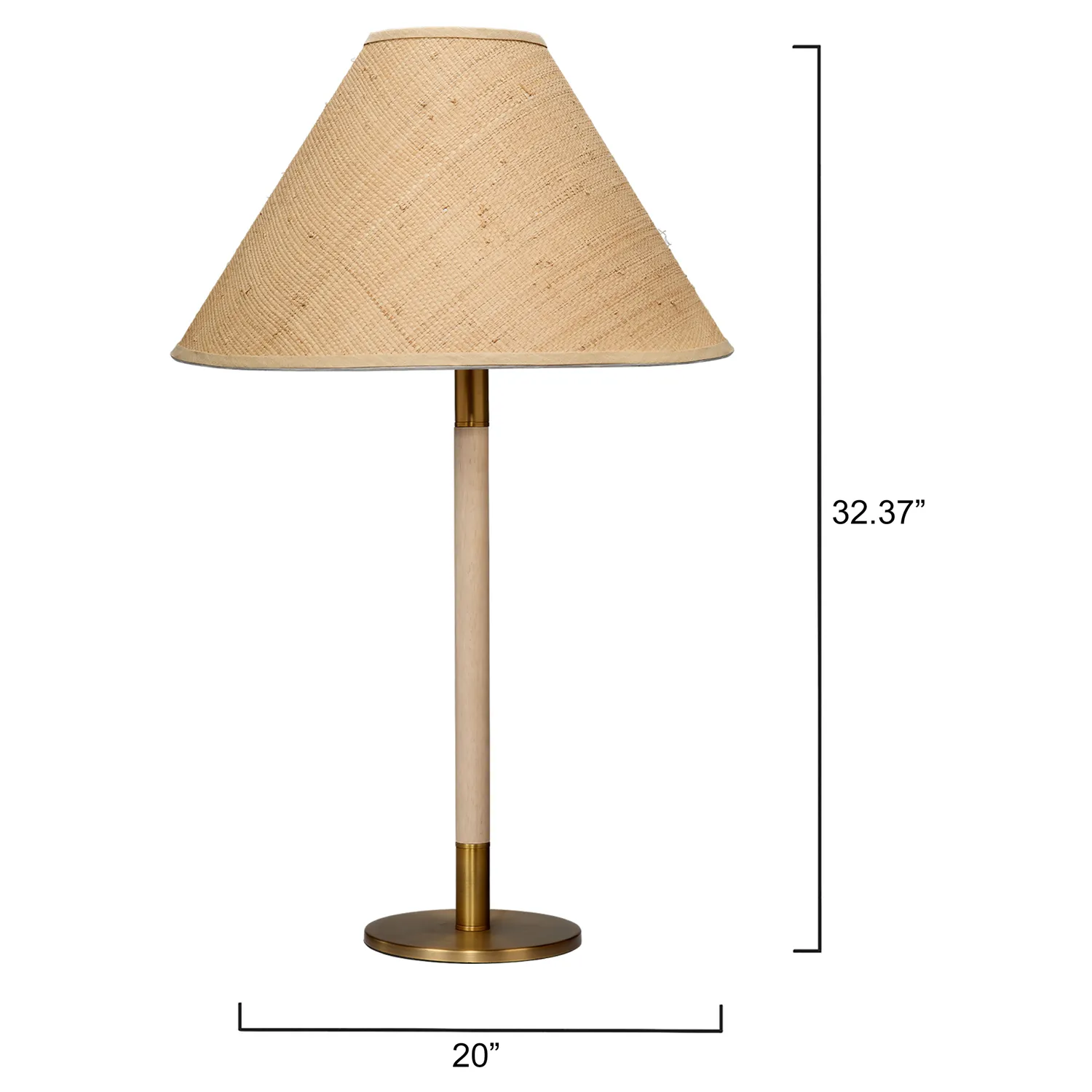 Teresa Woven Raffia Shade Table Lamp - Natural Wood