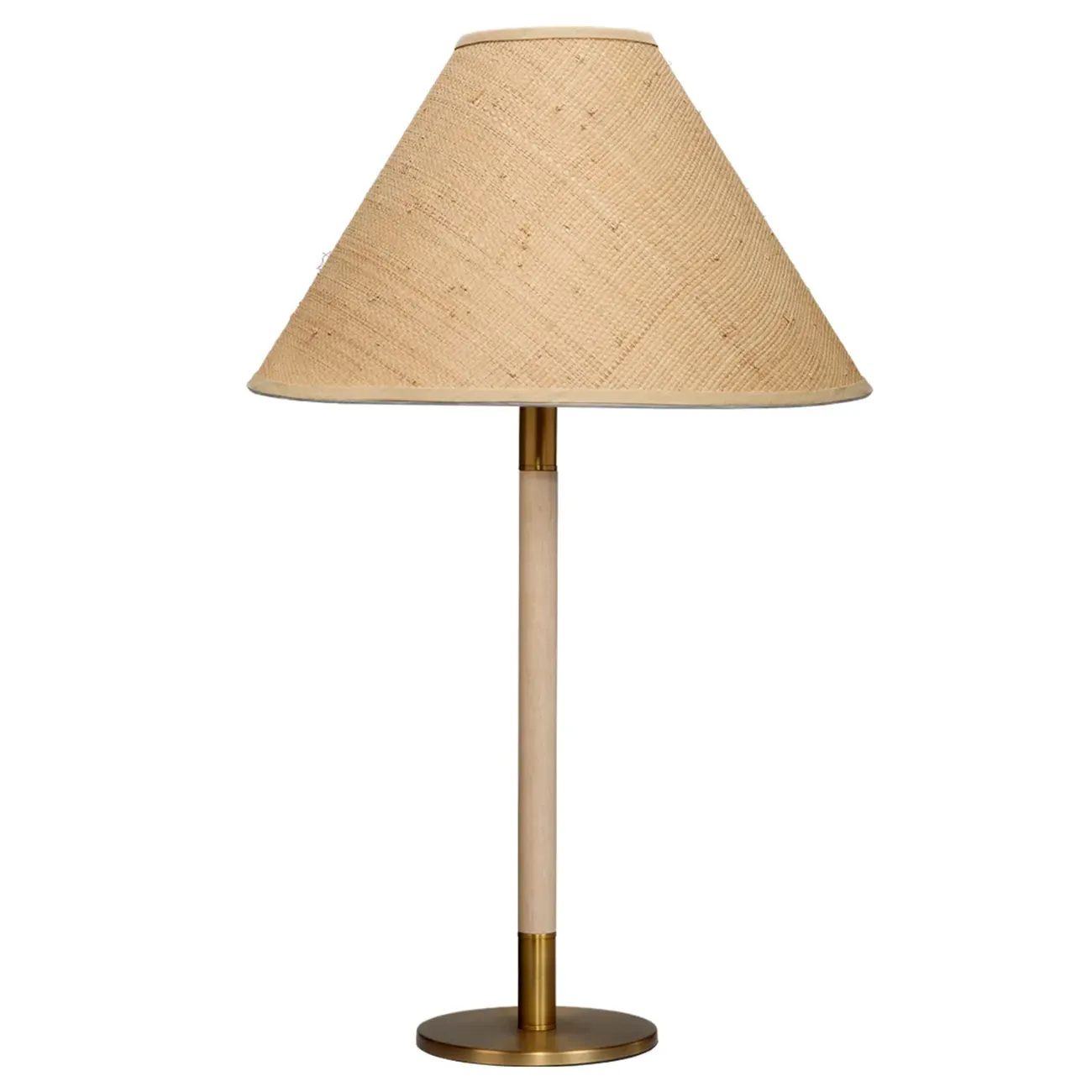 Teresa Woven Raffia Shade Table Lamp - Natural Wood image