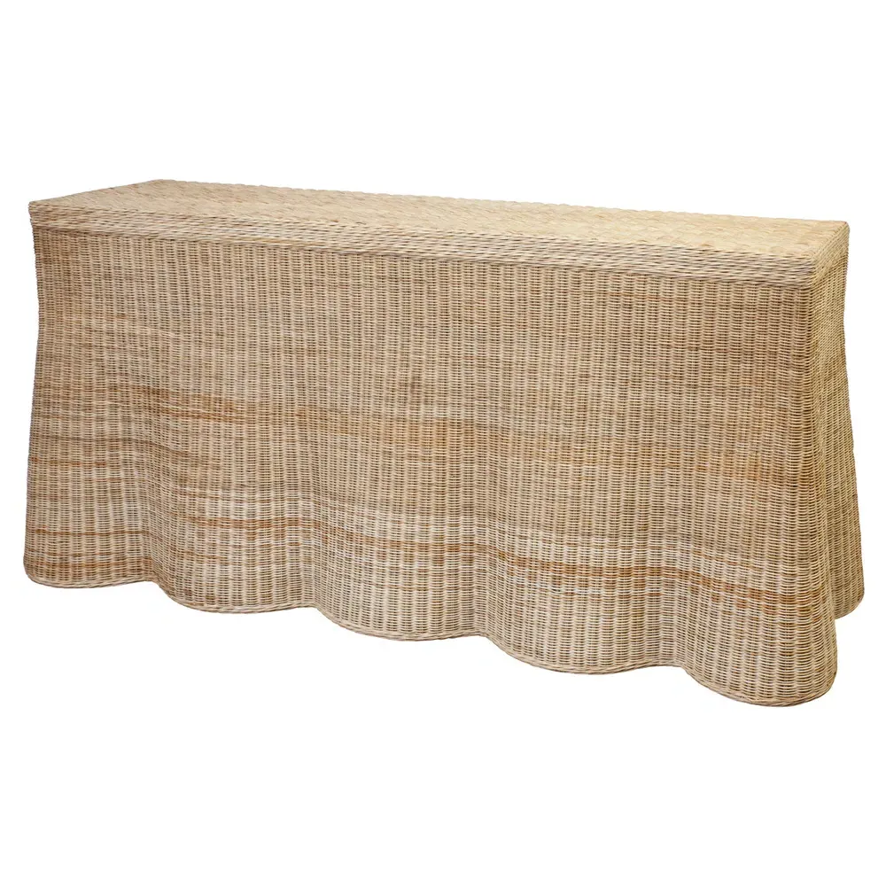 Terese Rectangular Console - Natural, Rattan