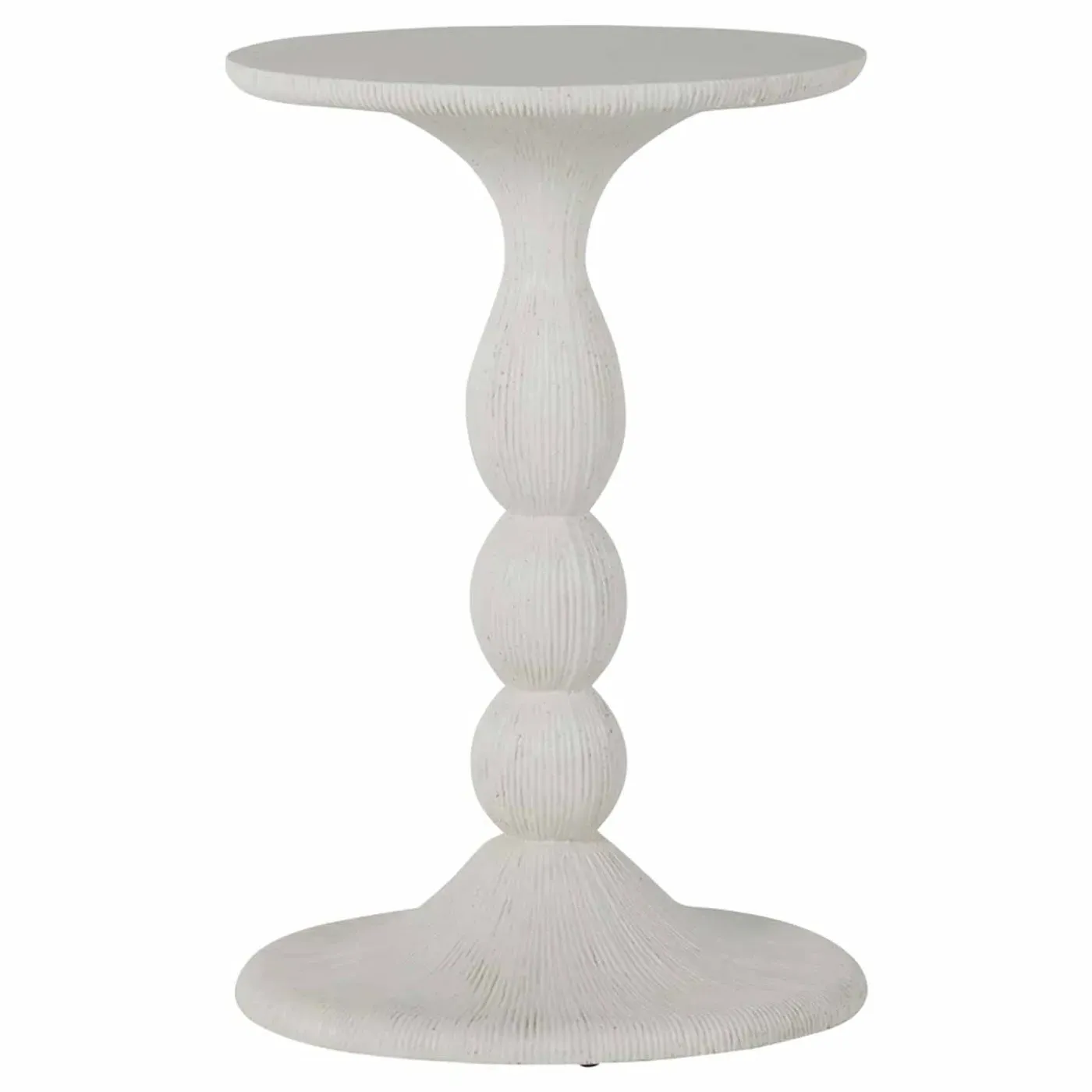 Tern Outdoor Side Table - White, Cast Stone