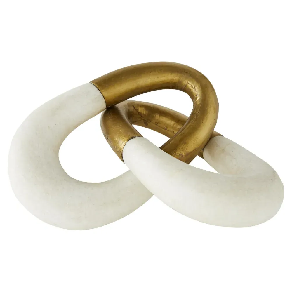 Terra Interlocking Sculpture - White, Marble