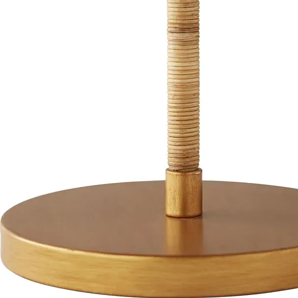 Terrace Handwoven Rattan Floor Lamp - Brown, Gold Iron