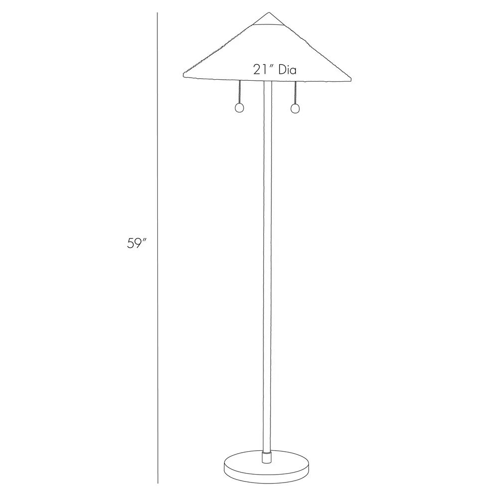 Terrace Handwoven Rattan Floor Lamp - Brown, Gold Iron