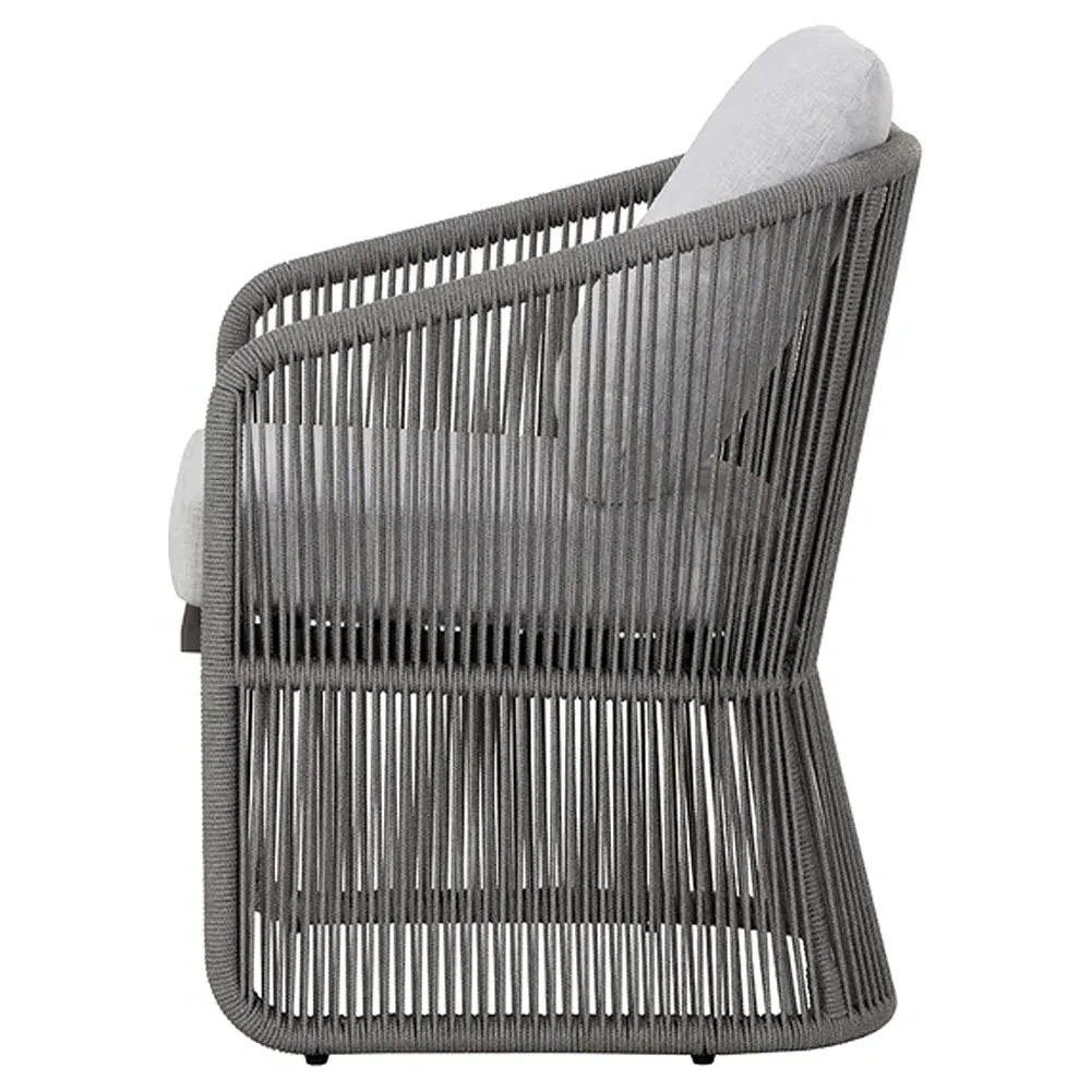 Terrell Outdoor Dining Chair - Light Grey, Woven Rope