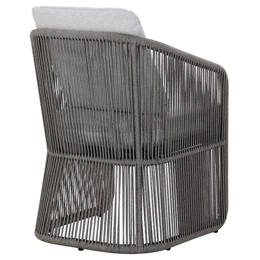 Terrell Outdoor Dining Chair - Light Grey, Woven Rope