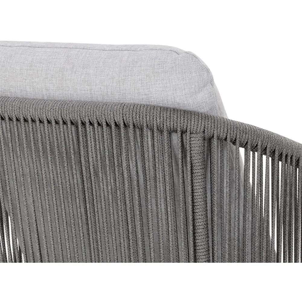 Terrell Outdoor Dining Chair - Light Grey, Woven Rope